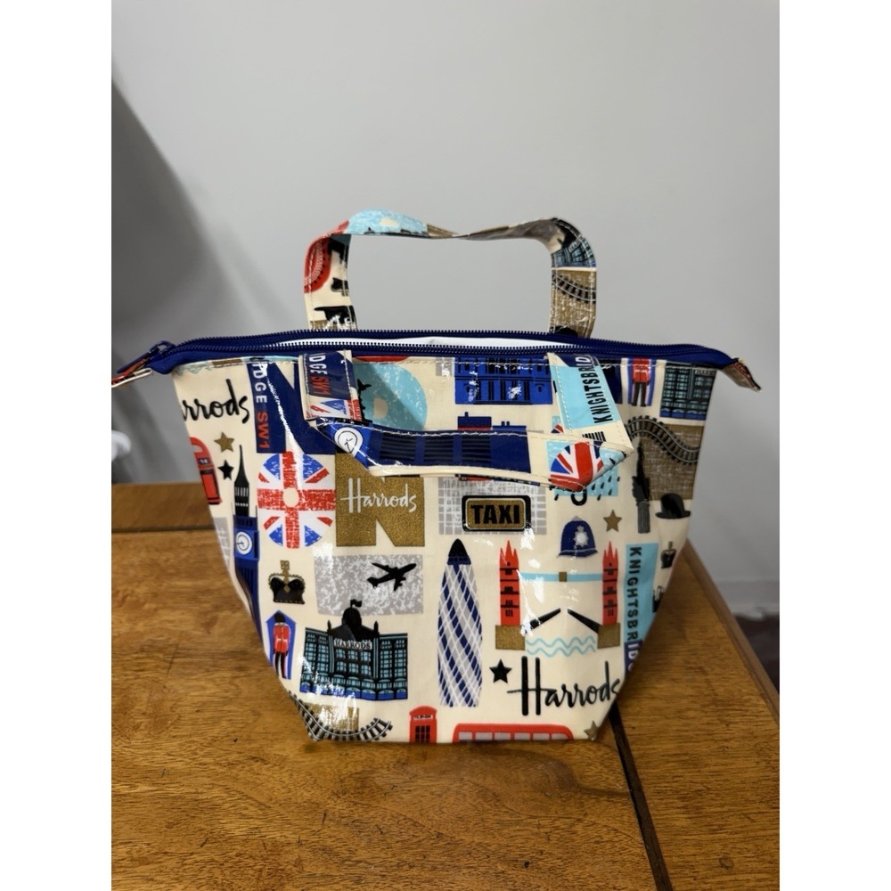 Harrods Iconic London shopper Zip Insulated Lunch Bag College Office Work